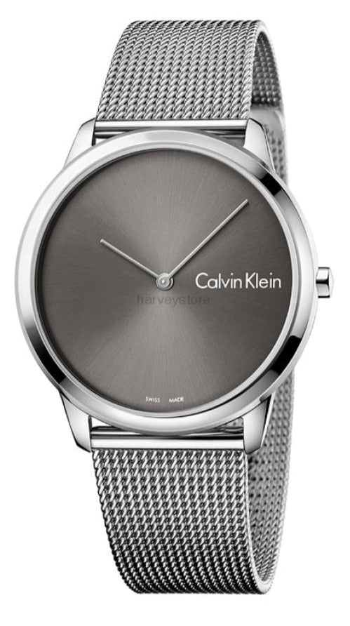Calvin Klein Men's Minimal 40mm Black Dial Stainless Steel Mesh Watch K3M211Y3