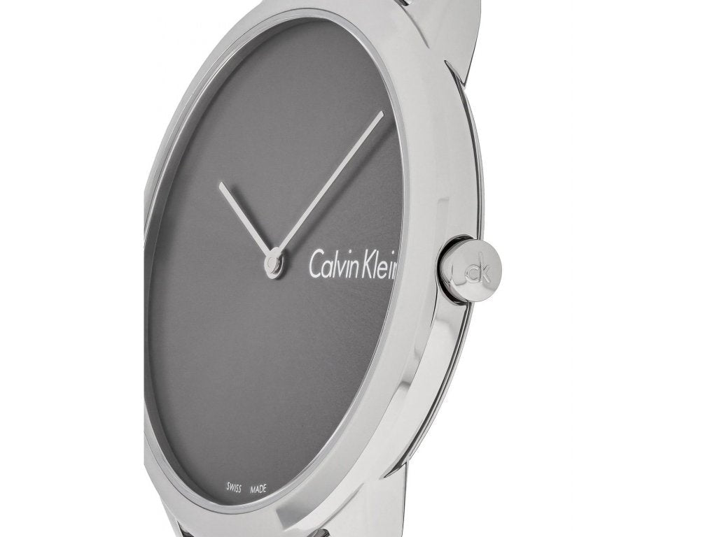 Side view of Calvin Klein Minimal watch showing case profile and dial