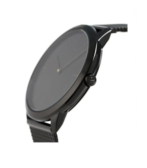 Side profile of Calvin Klein Minimal watch showing slim case and minimalist design