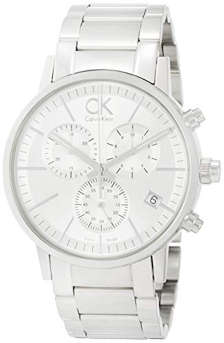 Calvin Klein Post Minimal K7627126 side view of stainless steel bracelet and case profile