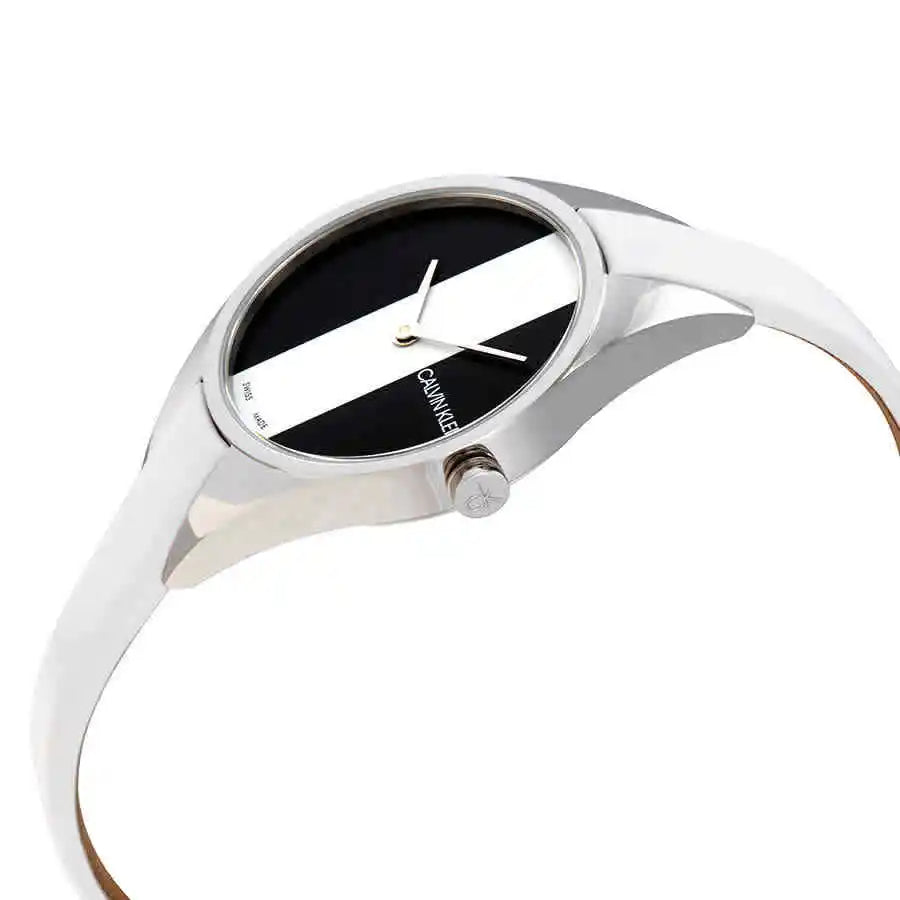 Calvin Klein Rebel Quartz Black and White Dial Ladies Watch K8P231L1