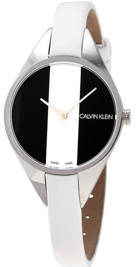 Calvin Klein Rebel Quartz Black and White Dial Ladies Watch K8P231L1