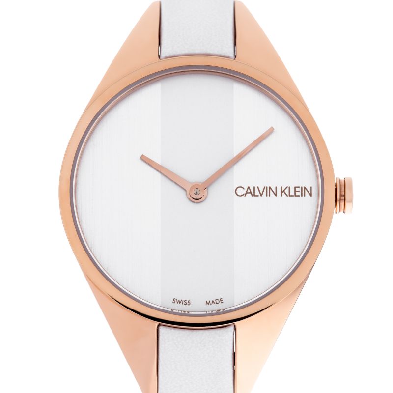Calvin Klein Rise Quartz White Mother Of Pearl Dial Ladies Watch K8P236L6