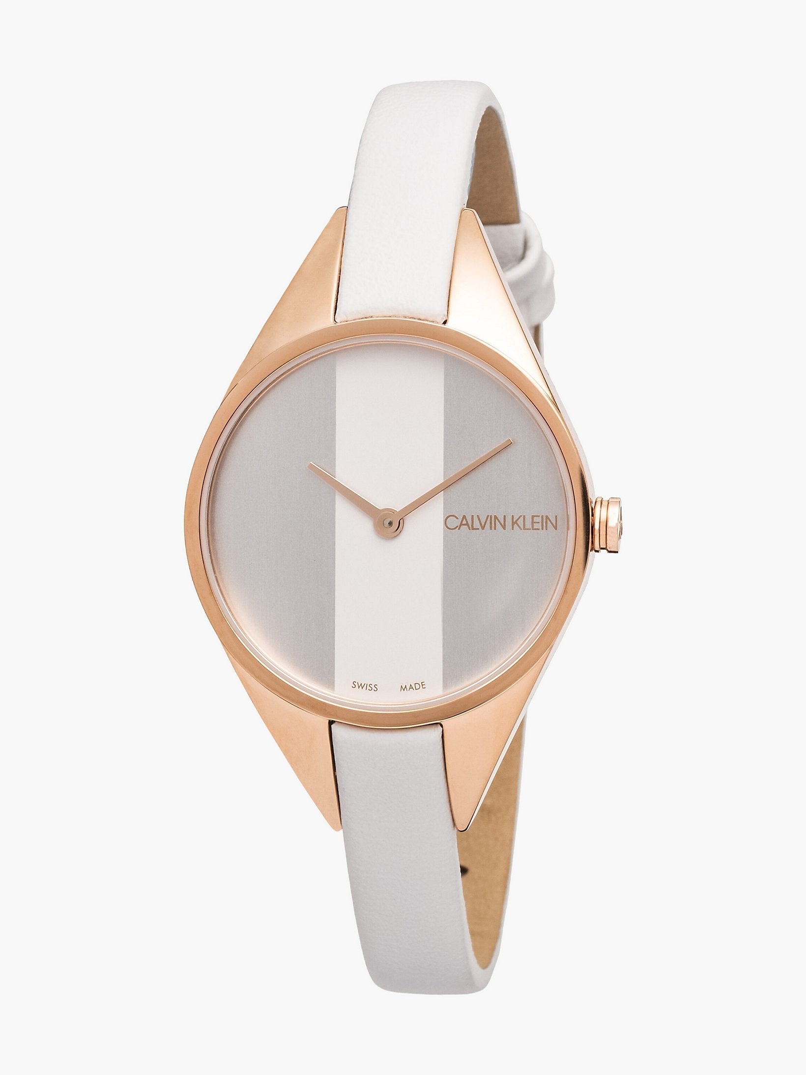 Calvin Klein Rise Quartz White Mother Of Pearl Dial Ladies Watch K8P236L6
