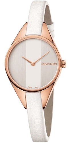 Calvin Klein Rise Quartz White Mother Of Pearl Dial Ladies Watch K8P236L6