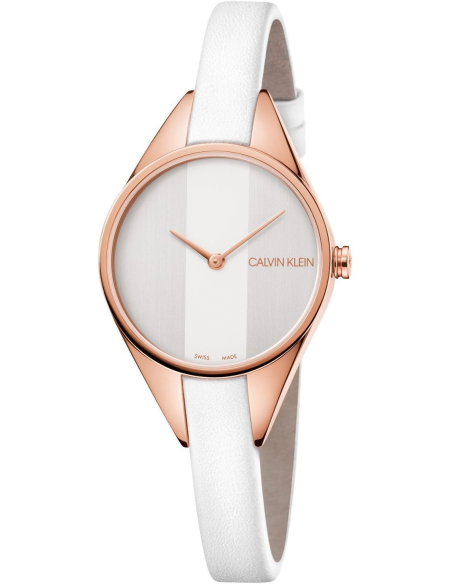 Calvin Klein Rise Quartz White Mother Of Pearl Dial Ladies Watch K8P236L6