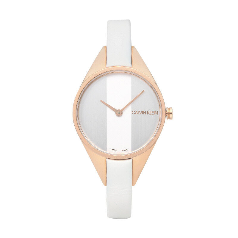 Calvin Klein Rise Quartz White Mother Of Pearl Dial Ladies Watch K8P236L6