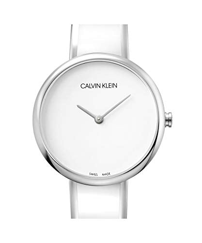 Calvin Klein Seduce white dial watch front view with minimalist design