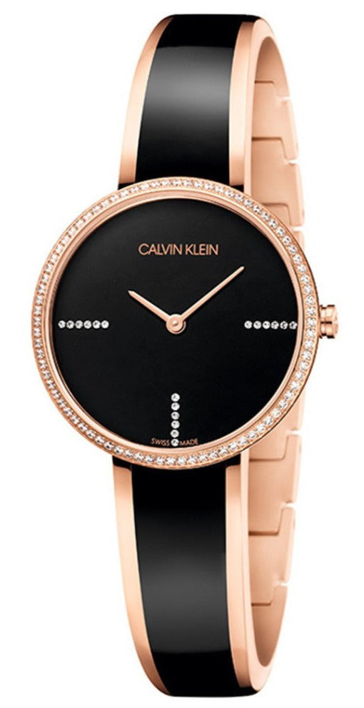 Calvin Klein Seduce Seduction Quartz Crystal Black Dial Ladies Watch K4E2NX1S