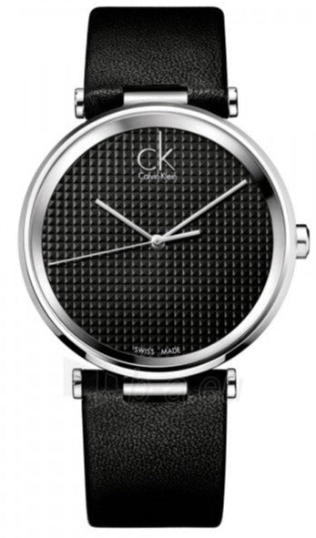 Calvin Klein Sight Quartz Black Dial Black Leather Men's Watch K1S21102