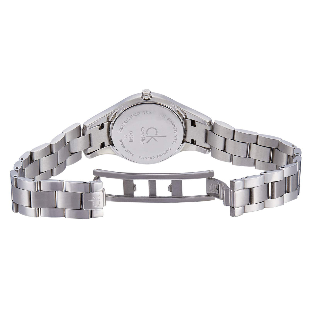 Silver stainless steel link bracelet and strap of Calvin Klein Simplicity women's watch