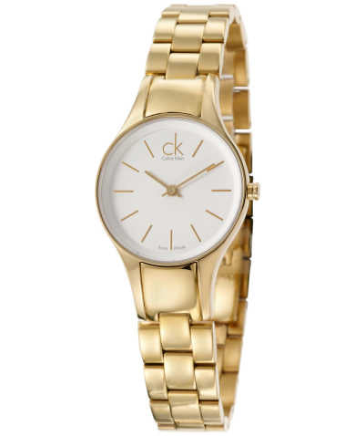 Calvin Klein Simplicity gold-plated ladies watch with silver-tone dial
