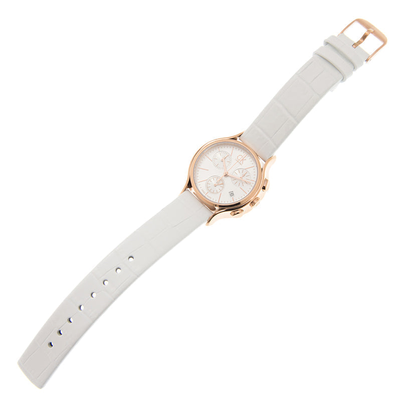 Calvin Klein Skirt Chronograph Quartz White Dial Ladies Watch K2U296L6