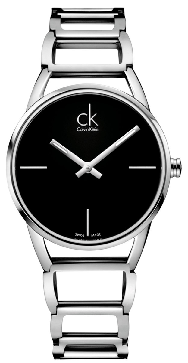 Calvin Klein Stately Black Dial Silver Ladies Watch K3G23121