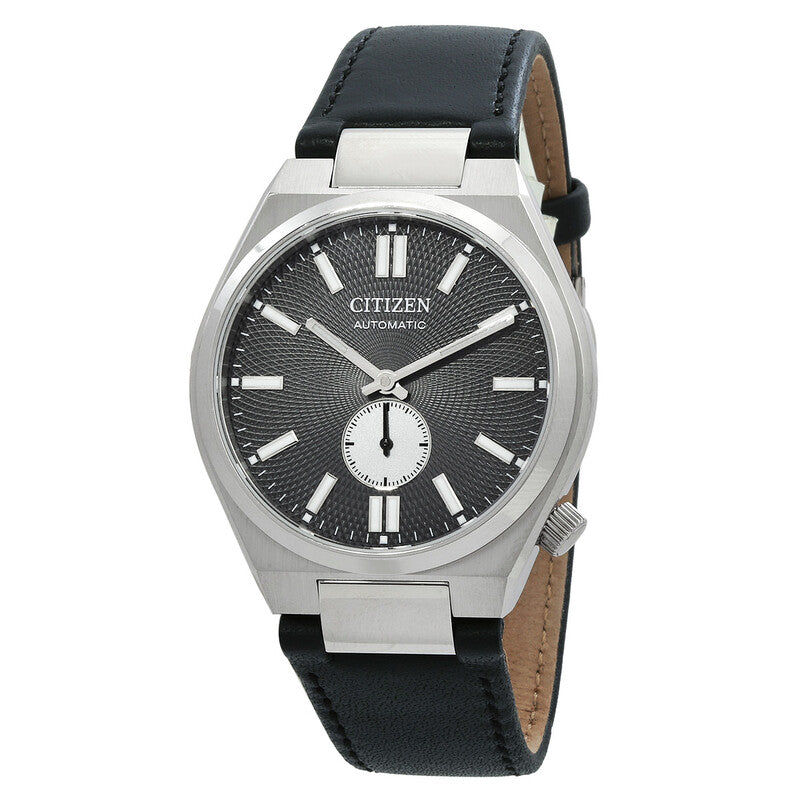 Citizen NJ5010-01H automatic men's watch with grey dial and black leather strap