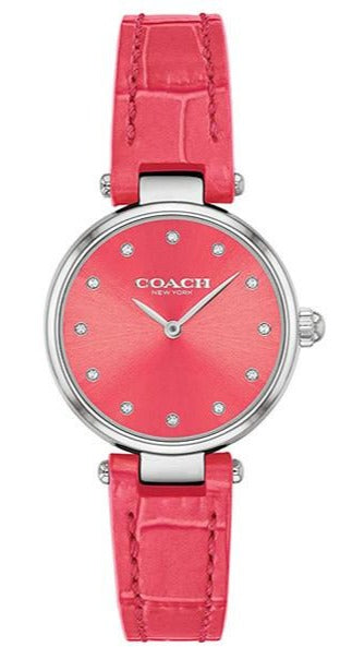 Coach Quartz Leather Strap Pink Dial 26mm Women's Watch - 14503536