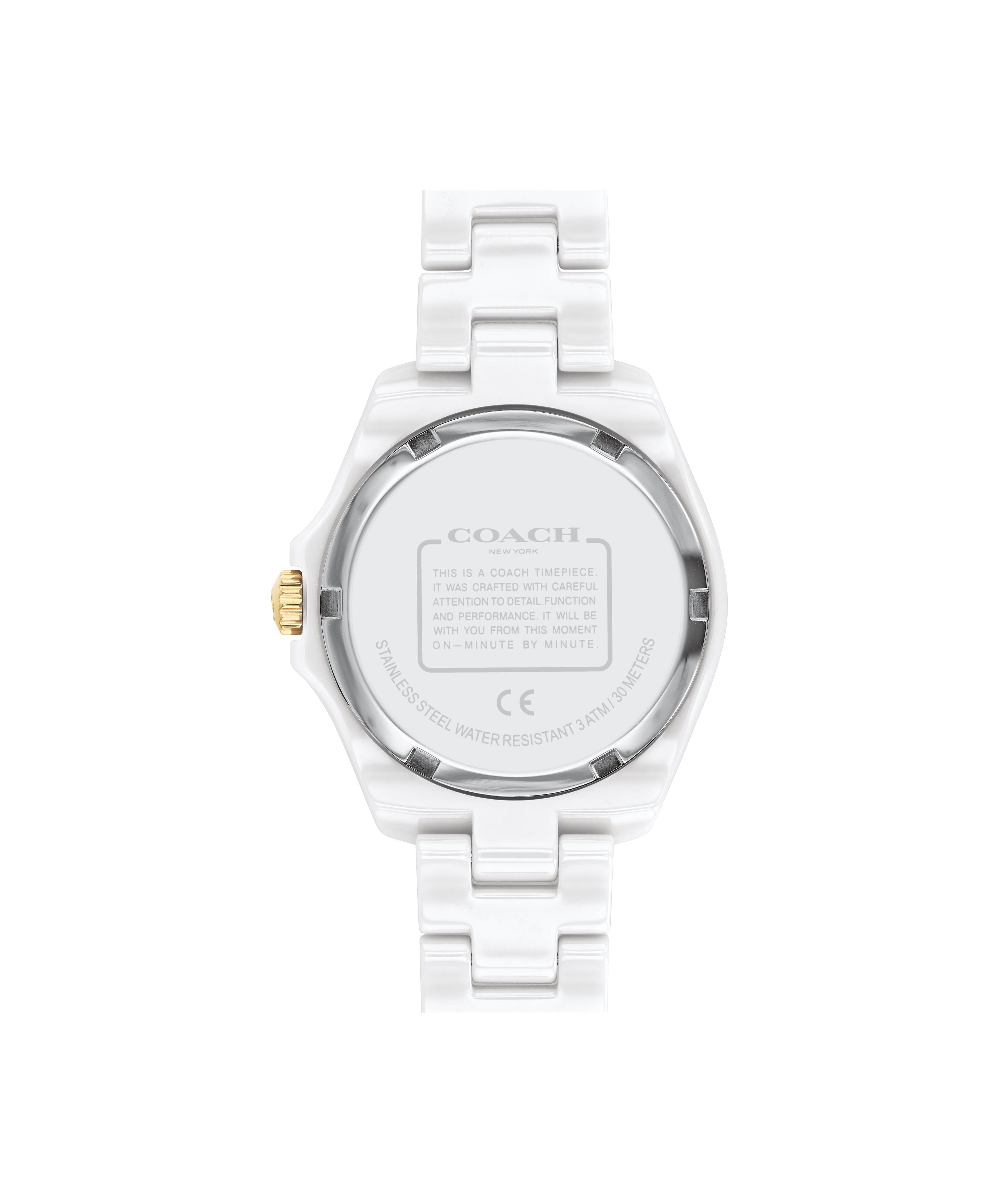 COACH WHITE CERAMIC STRAP WOMEN'S WATCH - 14503807