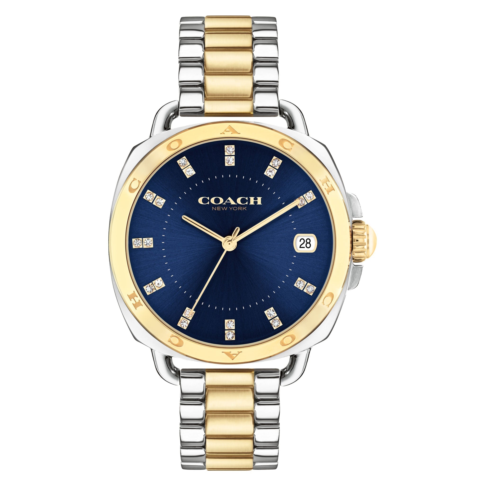 Coach Quartz Two Tone Stainless Steel Blue Dial 34mm Women's Watch - 14504160