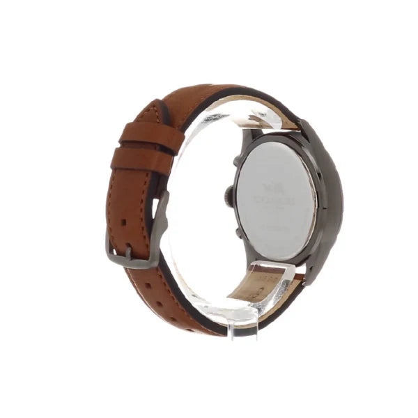 Coach Chronograph Quartz Brown Leather Strap Blue Dial 44mm Men's Watch - 14602134