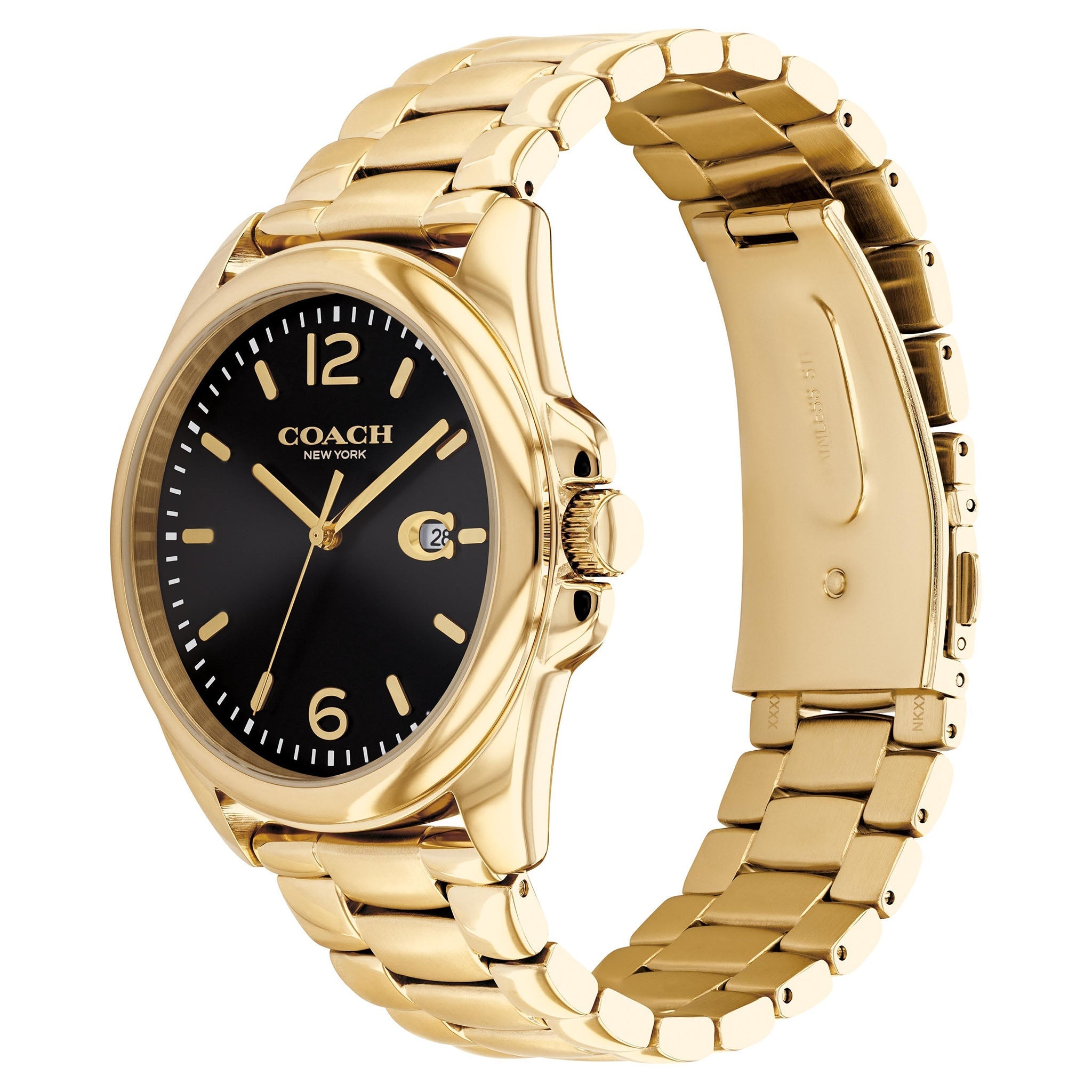 Coach Gold Stainless Steel Black Dial Men's Watch - 14602580
