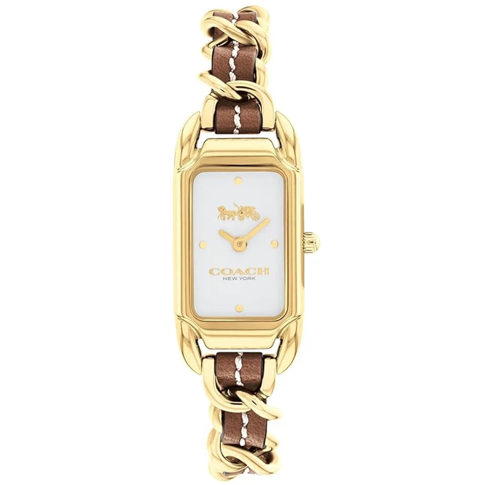 Coach 18MM Golden Analog Leather Strap Women's Watch - 14504282