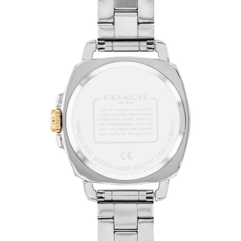 Coach Boyfriend Quartz Crystal Silver White Dial Ladies Watch - 14503143