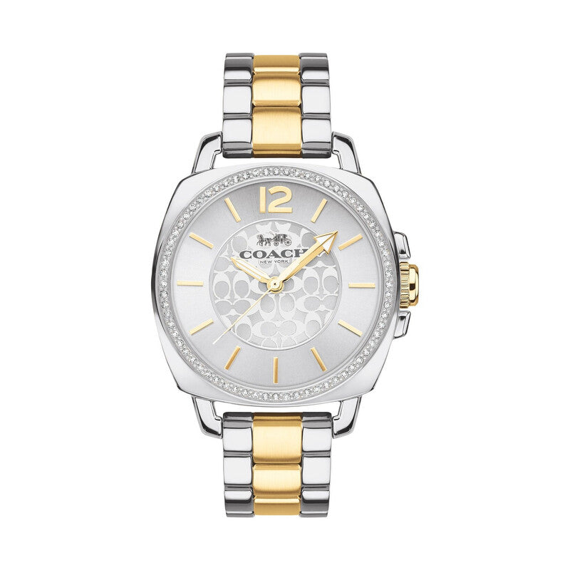Coach Boyfriend Quartz Crystal Silver White Dial Ladies Watch - 14503143