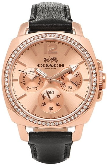 Coach Boyfriend Small Black Leather Women's Watch - 14502125