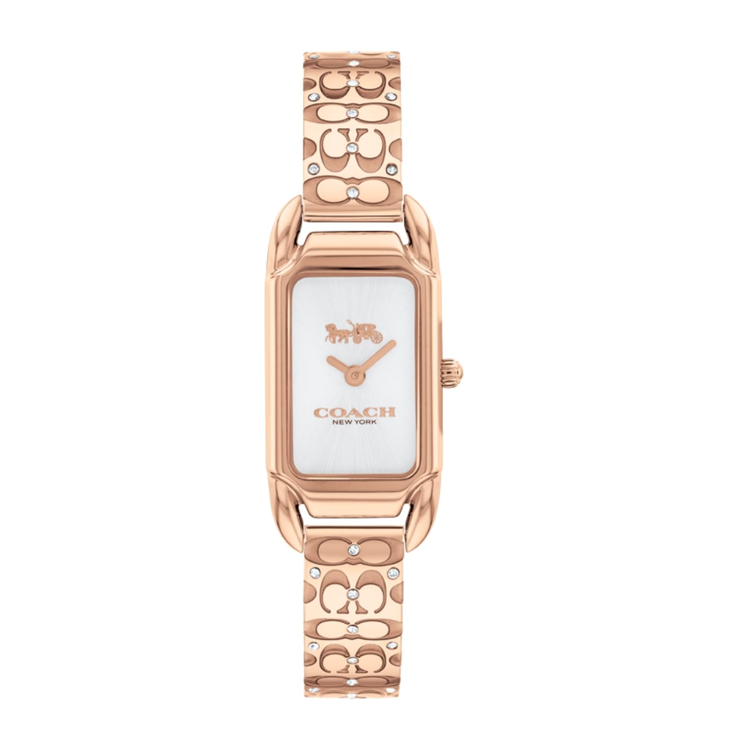 Coach Cadie Qtz Basic Silver White Rectangle Dial Women's Watch - 14504197