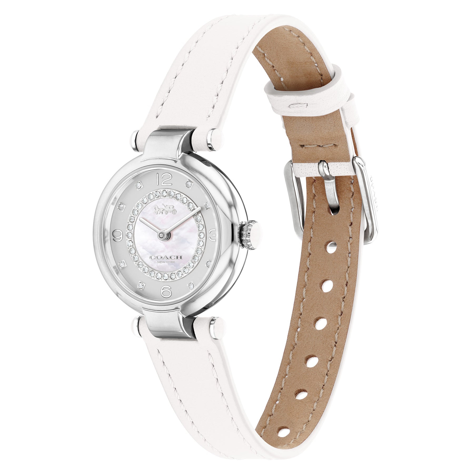 Coach Cary White Leather Strap Women's Watch 14503893