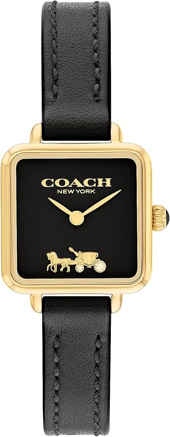 COACH 2-Hand Cass Collection Quartz Movement With Black Leather Strap Women Watch   - 14504225