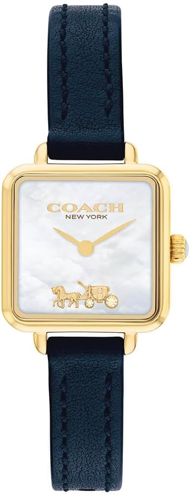 Coach Cass Blue Leather Strap Mother Of Pearl Dial Quartz Watch for Ladies - 14504228