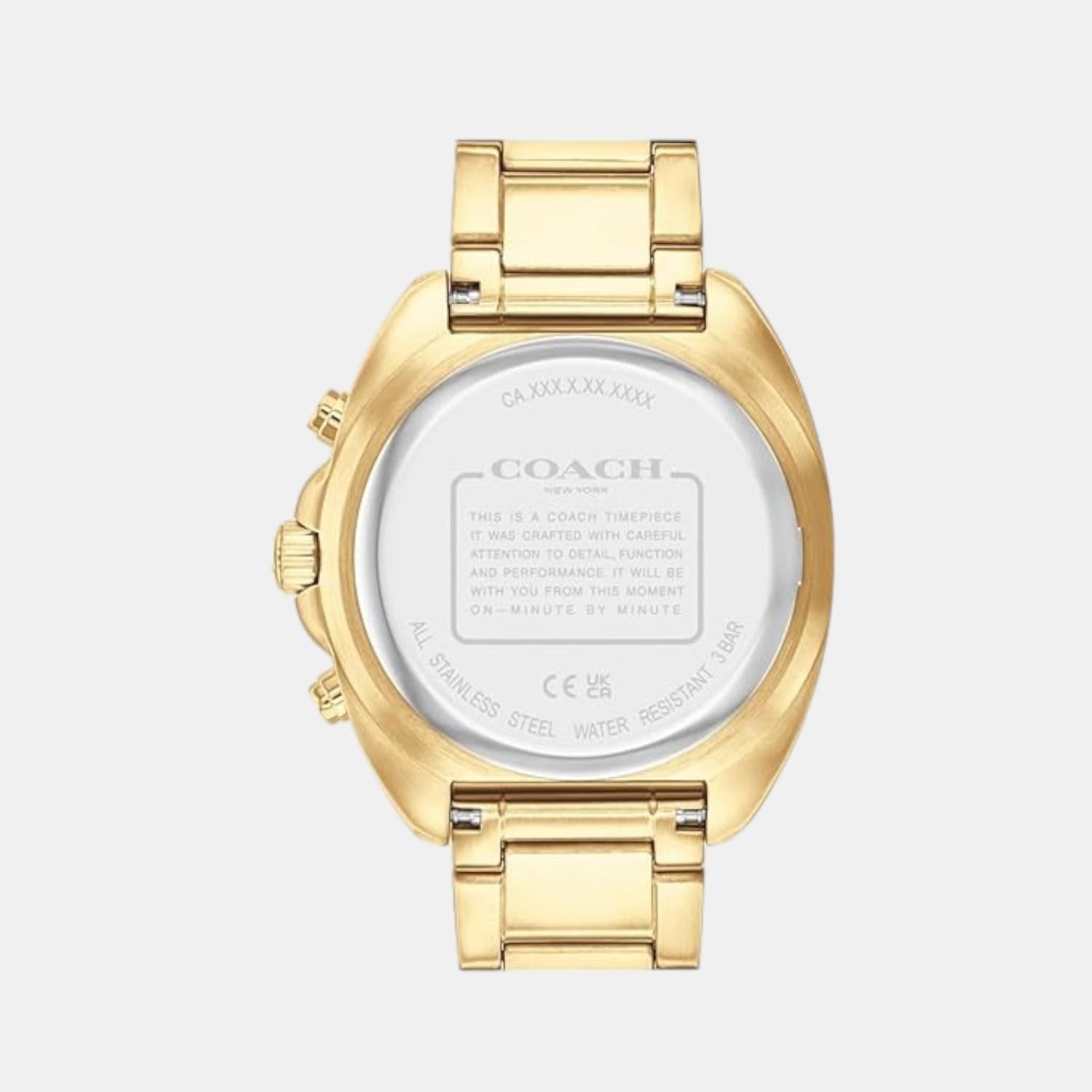 Coach Charter Gold-Tone IP Chronograph with Black Dial Men's Watch - 14602703