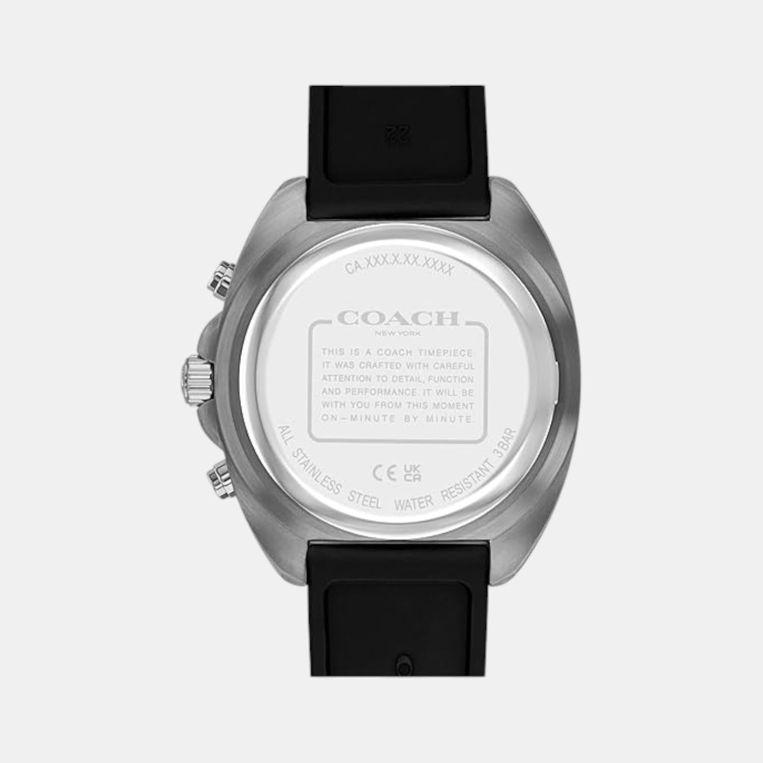 Coach Charter Quartz Black Dial Chronograph Leather Men's Watch - 14602709