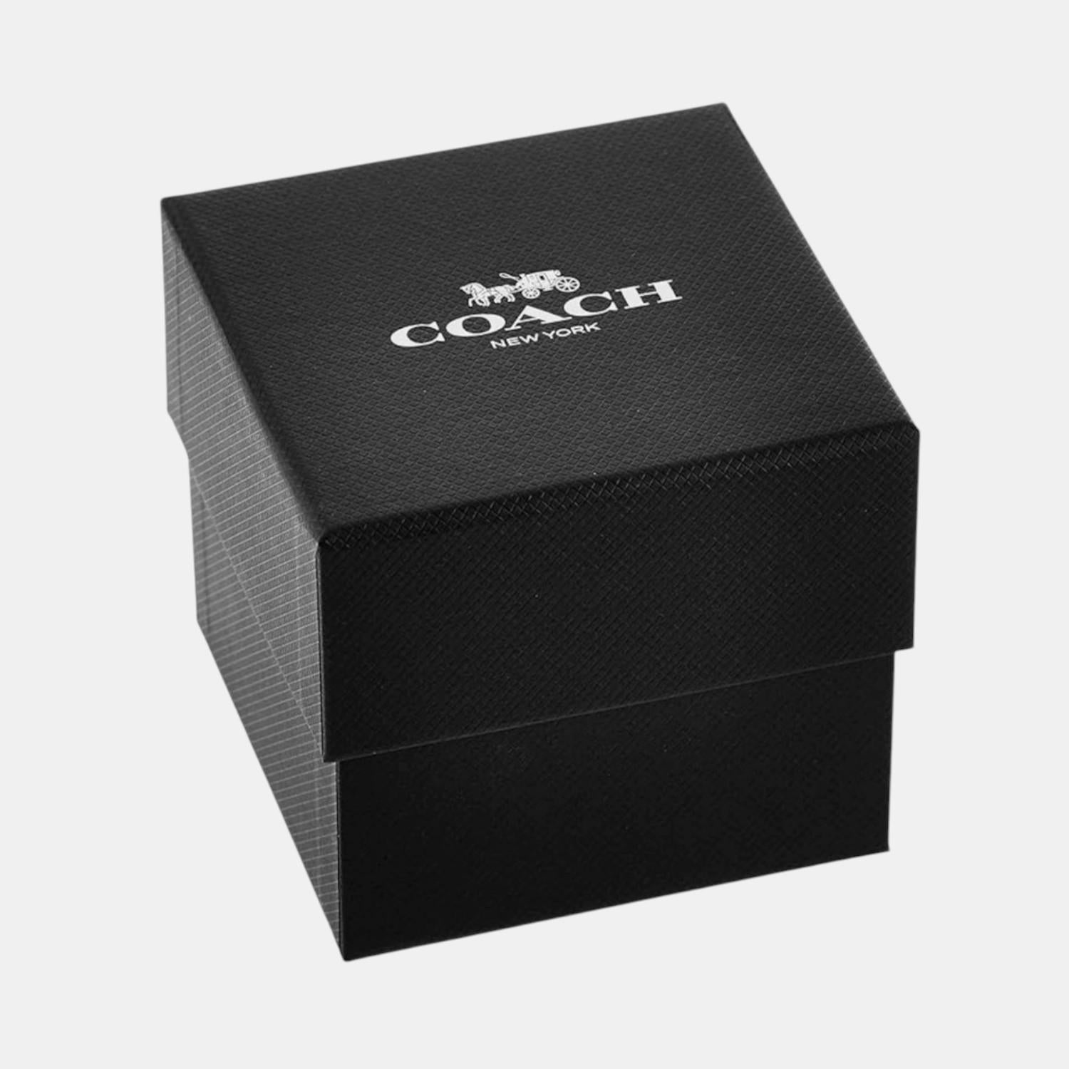 COACH branded black presentation box with white logo