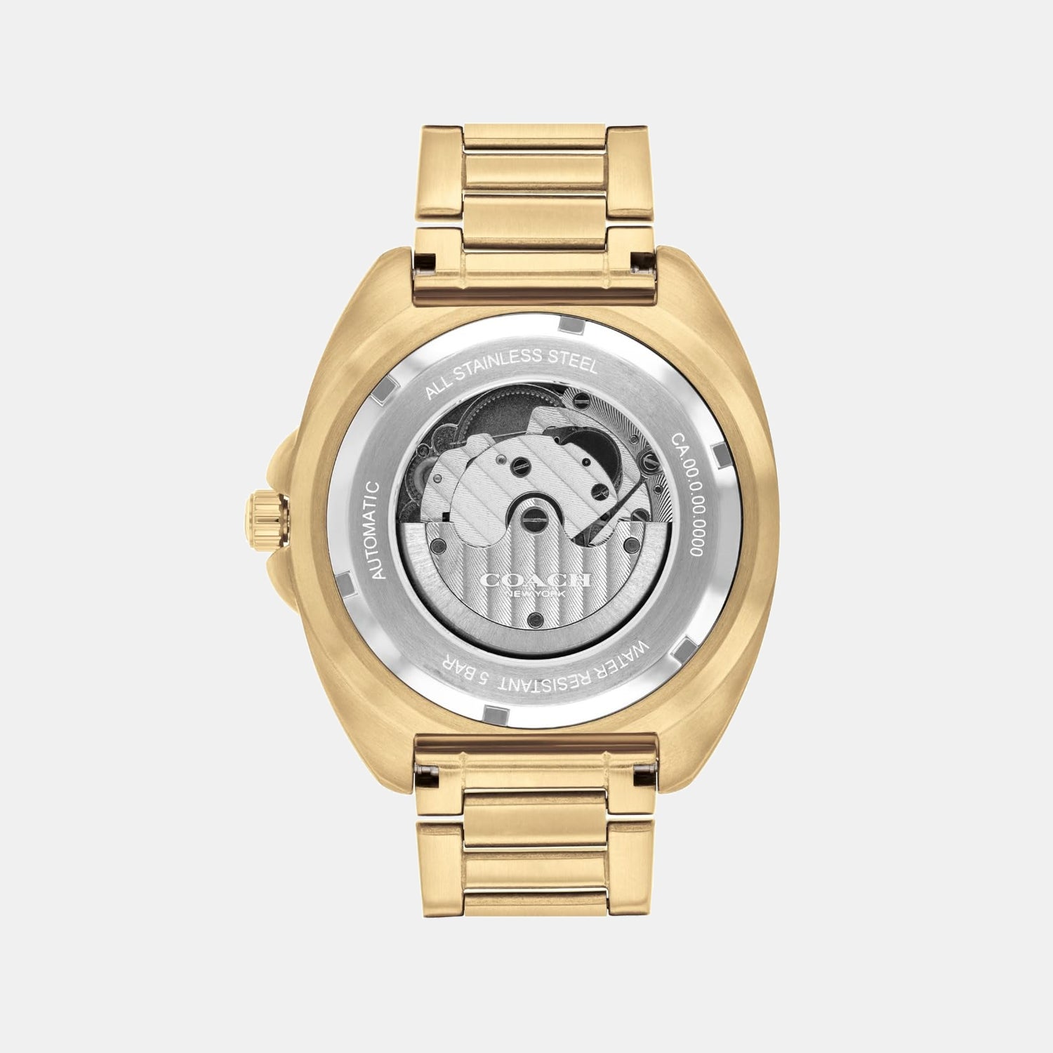 COACH Charter Automatic Black Dial Gold-Tone Bracelet 44mm Men's Watch - 14602712
