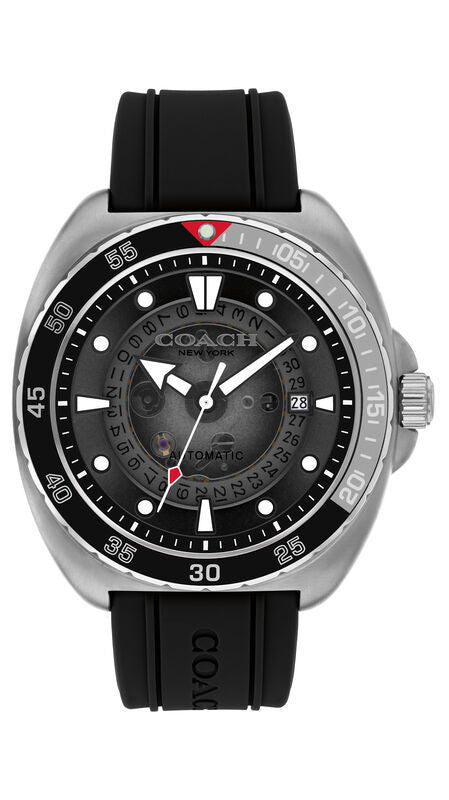 COACH Charter Automatic Black Silicone 44mm Men's Watch - 14602715