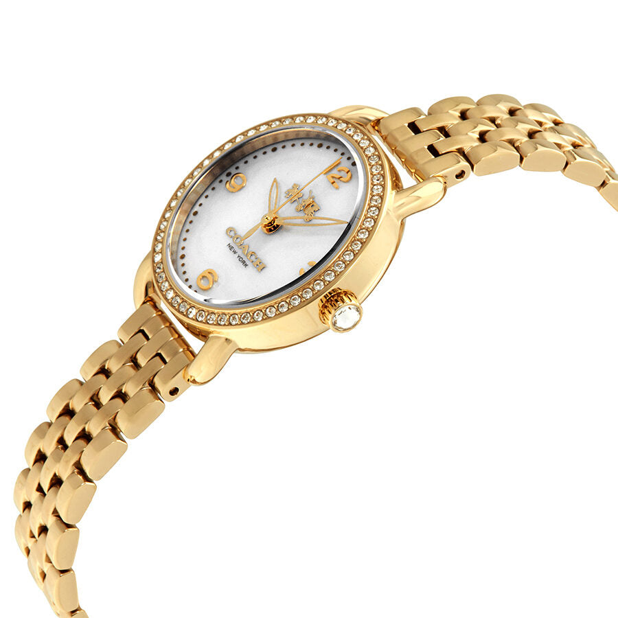 Coach Delancey Mother of Pearl Dial Ladies Gold Tone Watch 14502478