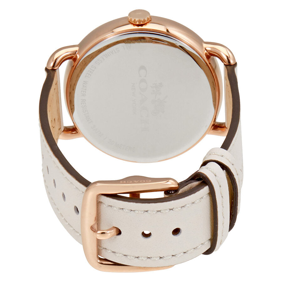 Coach Delancey White Dial White Leather Ladies Watch - 14502716