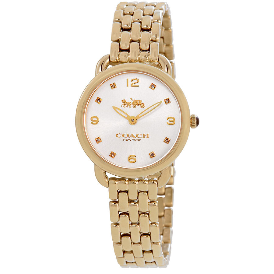 Coach Delancey Slim Silver Dial Ladies Gold Tone Watch 14502782