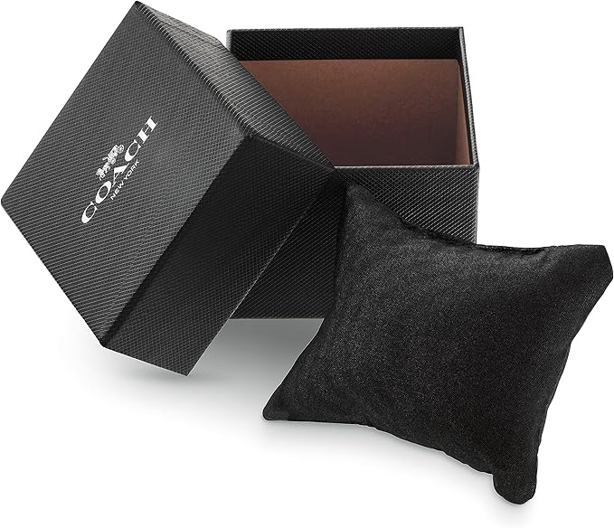 Coach ELLIOT watch with black branded gift box and black storage pillow
