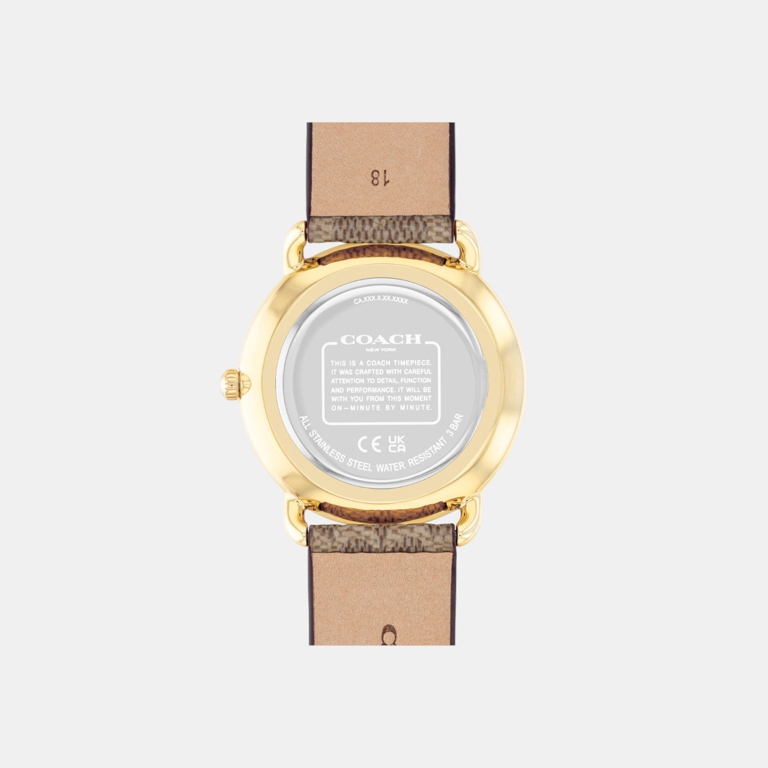 Coach Elliot Signature Silver-Tone Dial Tan Canvas Strap Women's Watch - 14504205