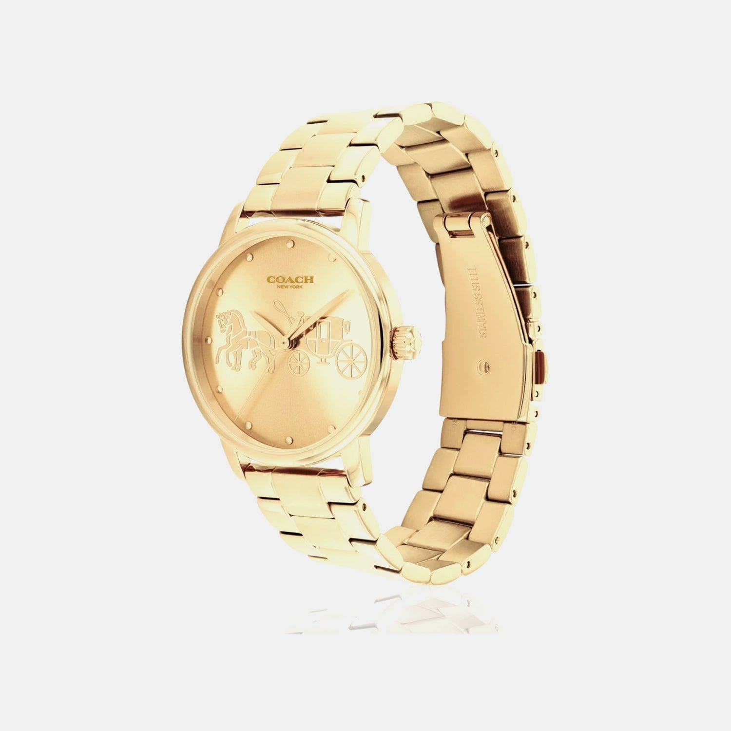 Coach Grand Quartz Gold Dial Ladies Watch - 14503075