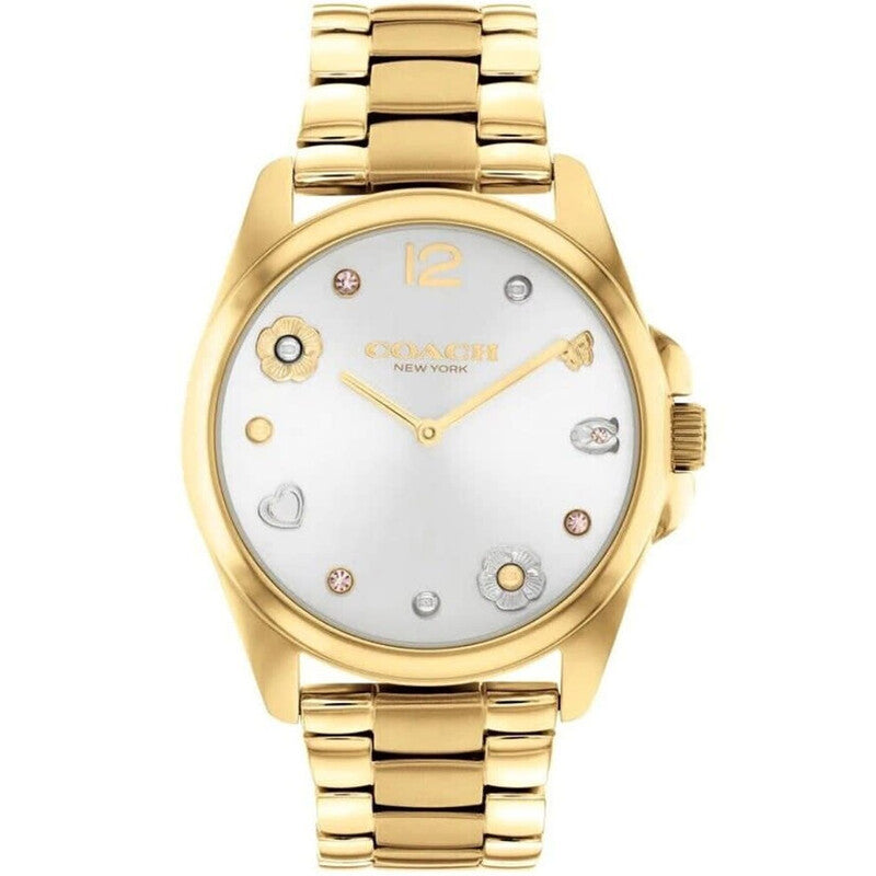 Coach  Quartz Gold Stainless Steel Silver Dial 36mm Women's Watch - 14504022