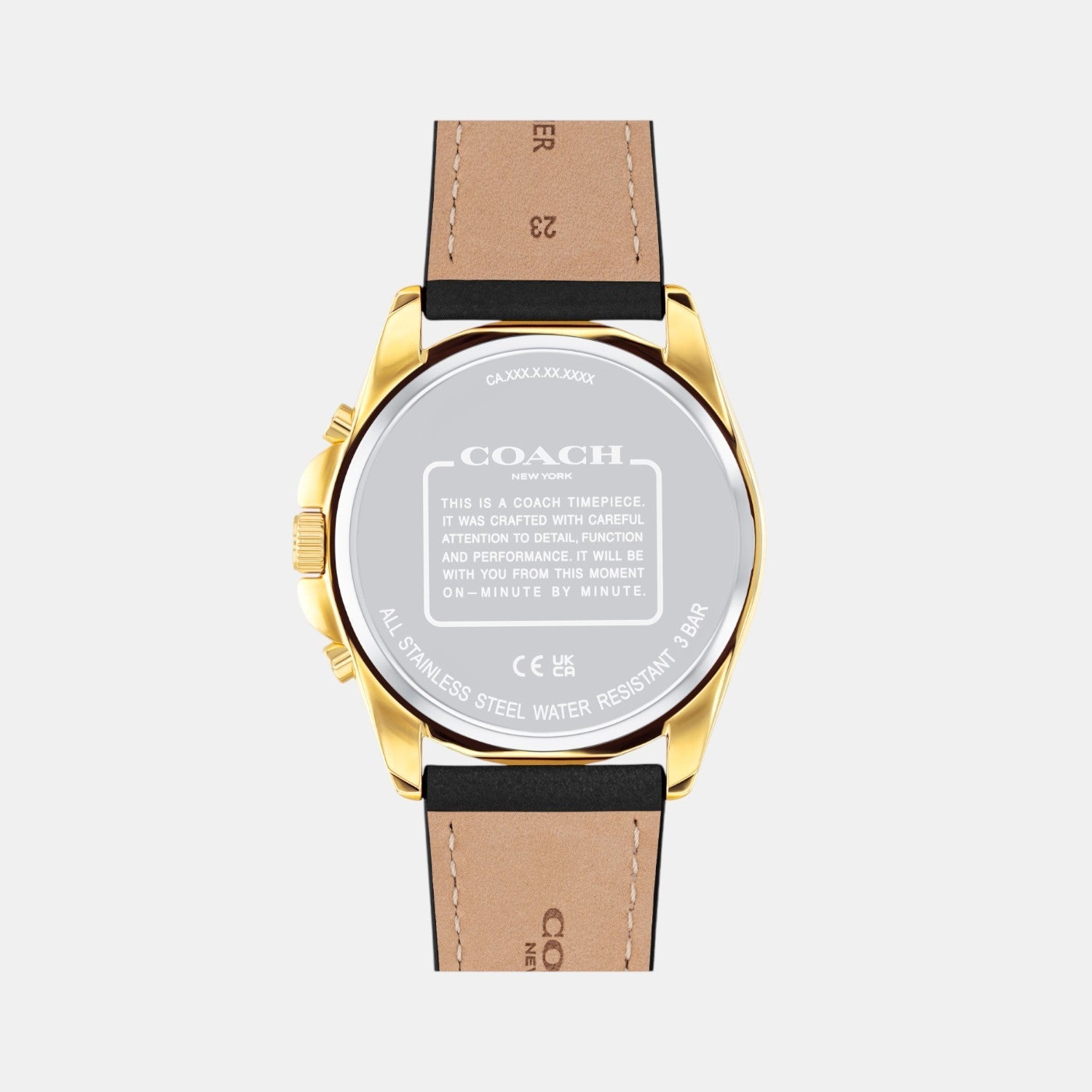 COACH Greyson Black Dial and Black Leather Strap Men's Watch - 14602631