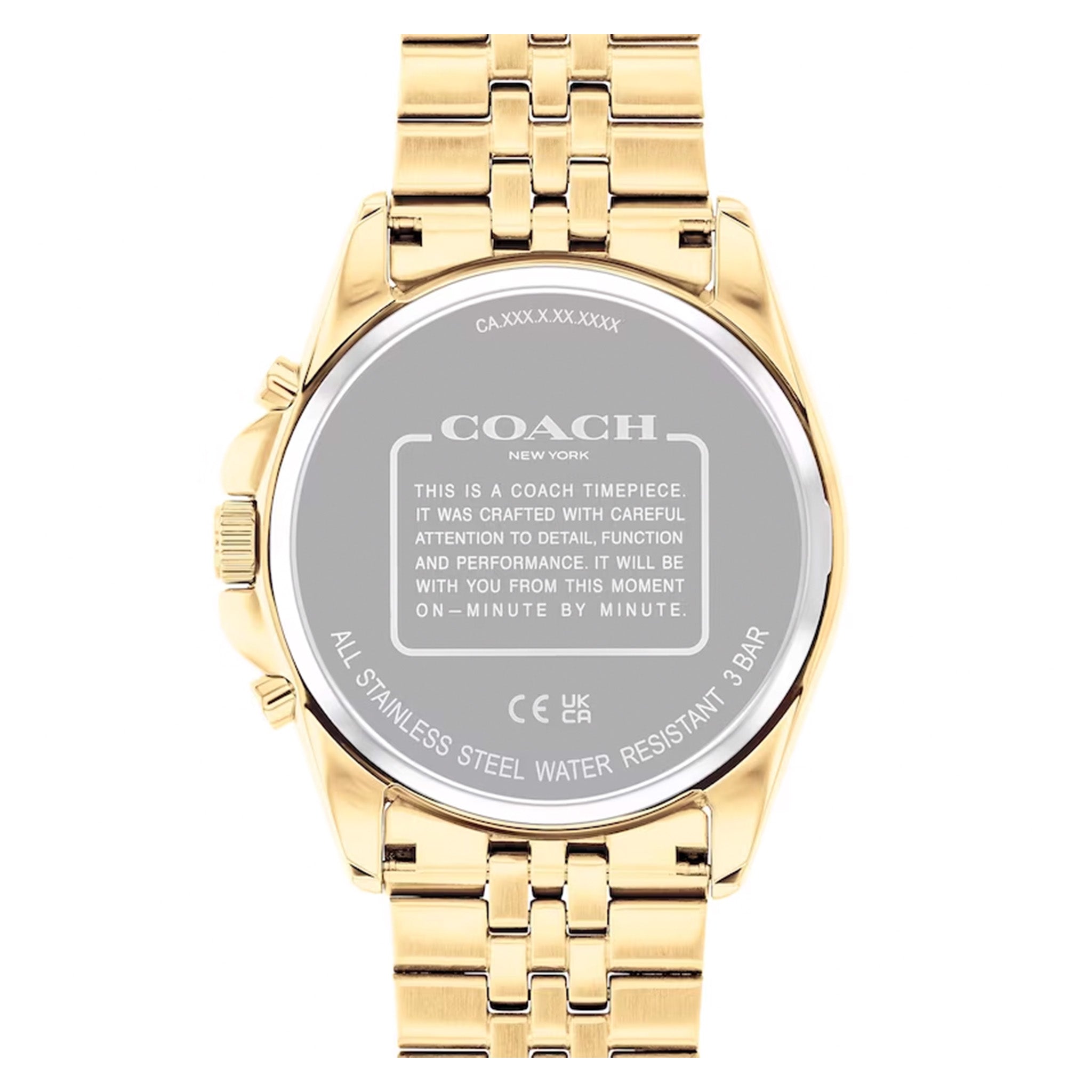 COACH Greyson Chronograph Black Dial Gold-Tone Bracelet Men's Watch - 14602657
