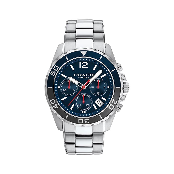 Coach Kent blue dial chronograph men's watch with stainless steel bracelet