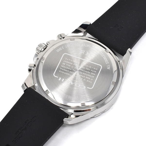 Coach Kent Chronograph Black Silicon Strap Men's Watch 14602565