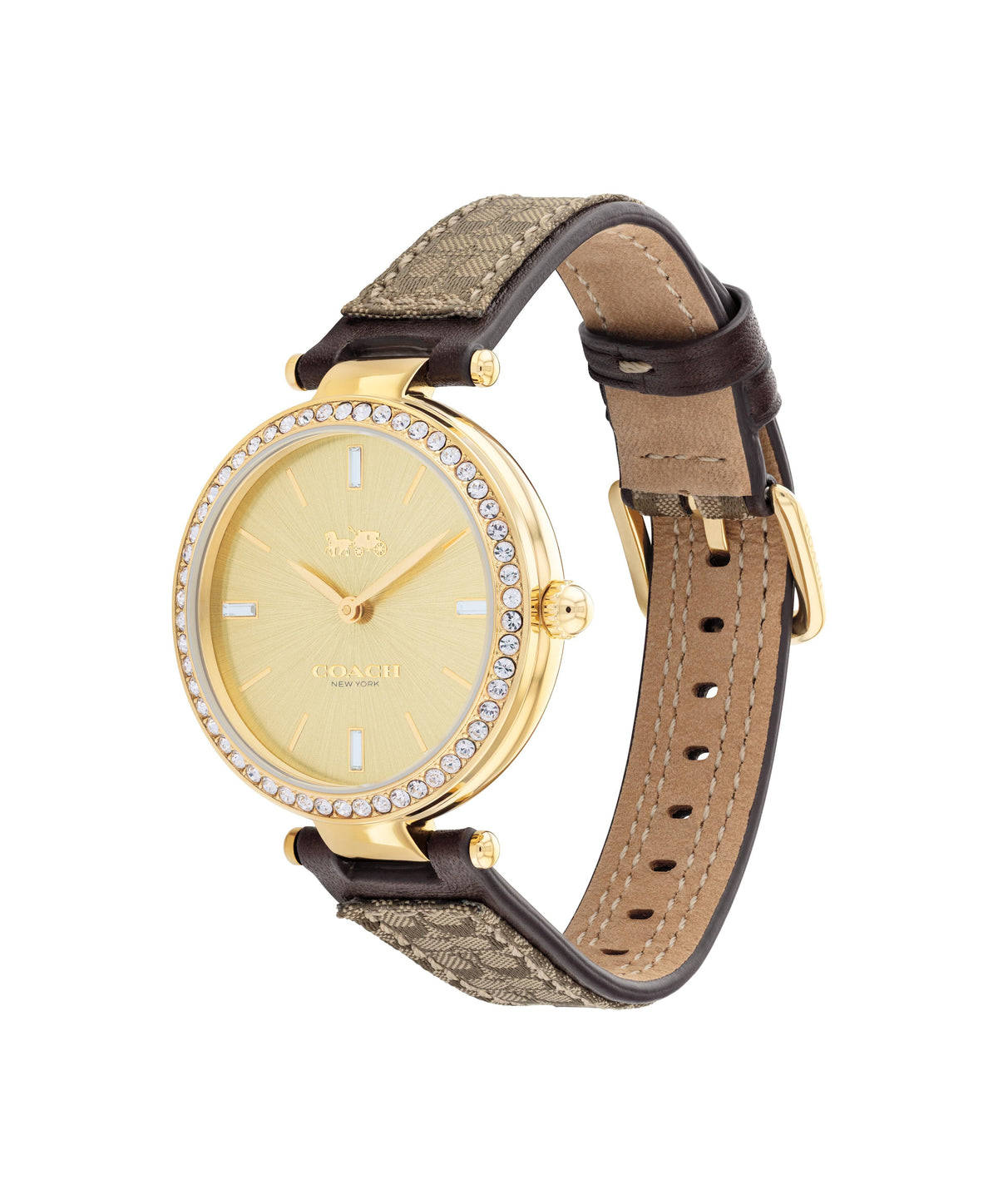 Coach Park Quartz Crystal Gold Dial Ladies Watch 14504092