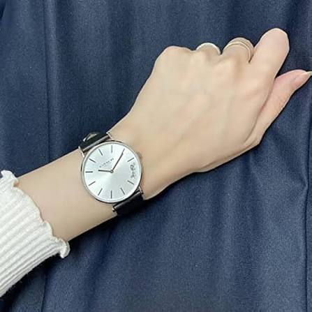 Coach Perry Quartz White Dial Black Leather Ladies Watch 14503115